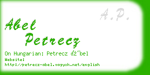 abel petrecz business card